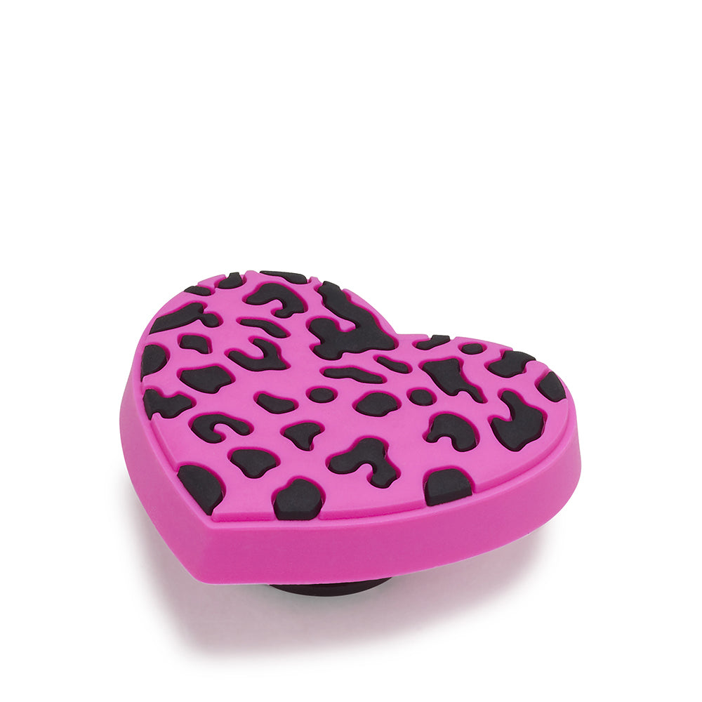 Jibbitz™ Charm Purple Cheetah Print Heart