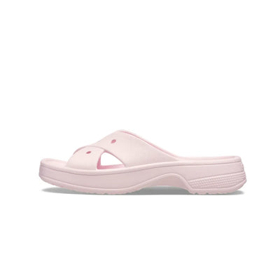 Dép Quai Ngang Nữ Crocs Classic Cross Strap - Pink Milk