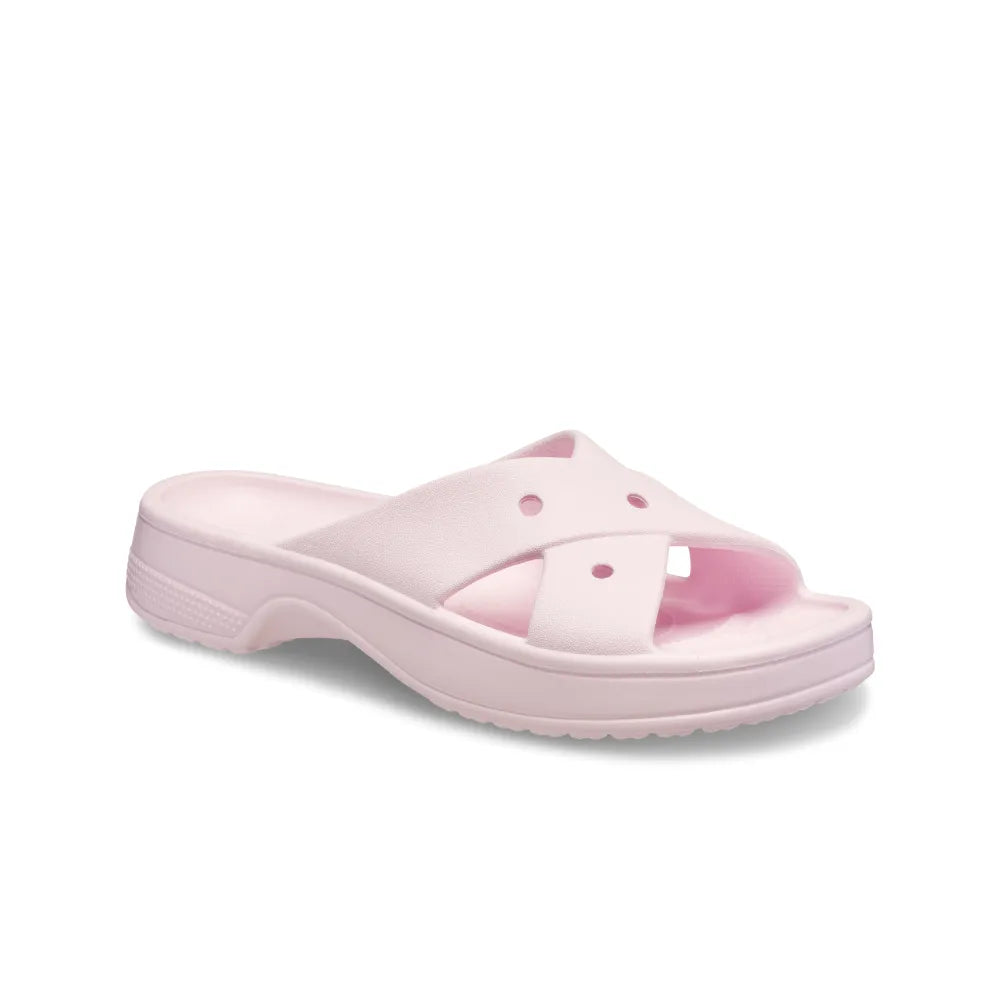 Dép Quai Ngang Nữ Crocs Classic Cross Strap - Pink Milk