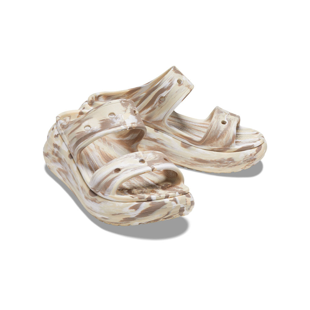 Dép Xăng Đan Unisex Crocs Classic Crush Marbled - Bone