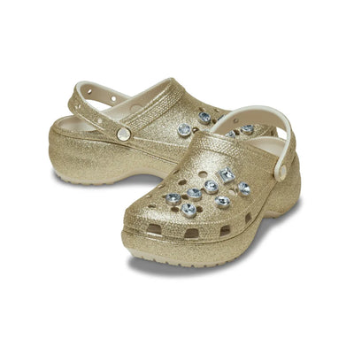 Giày Clog Nữ Crocs Classic Platform Glitter Embellished - Gold