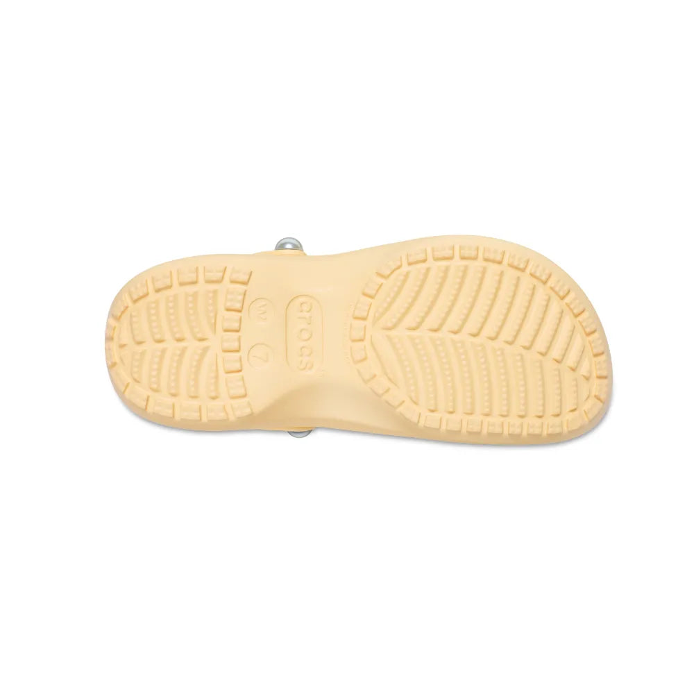 Giày Clog Nữ Crocs Classic Platform Pearl - Golden Hour