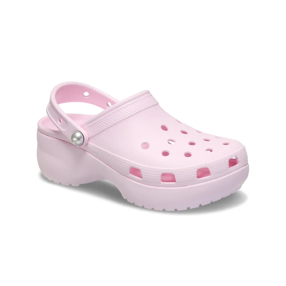 Giày Clog Nữ Crocs Classic Platform Pearl - Pink Milk