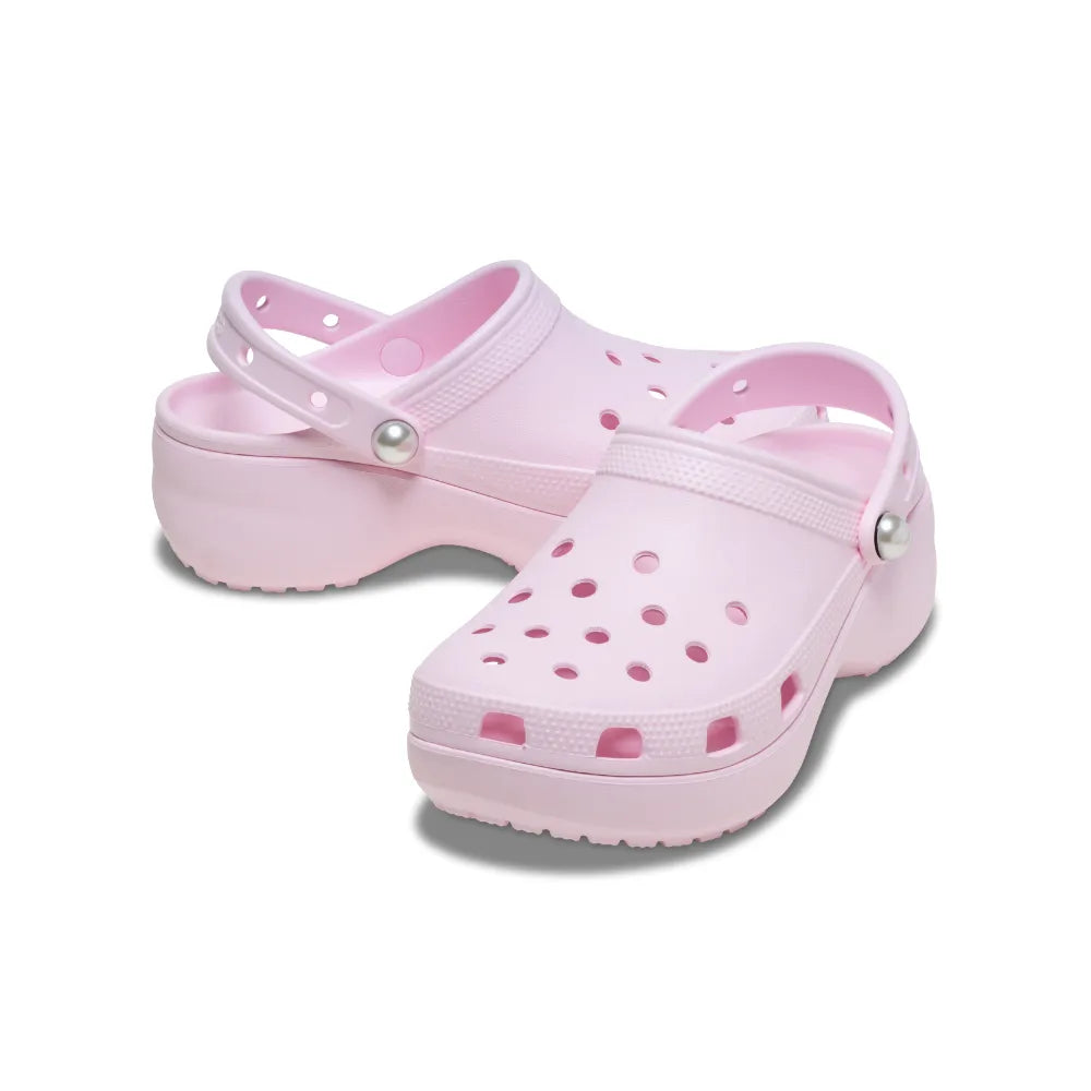 Giày Clog Nữ Crocs Classic Platform Pearl - Pink Milk