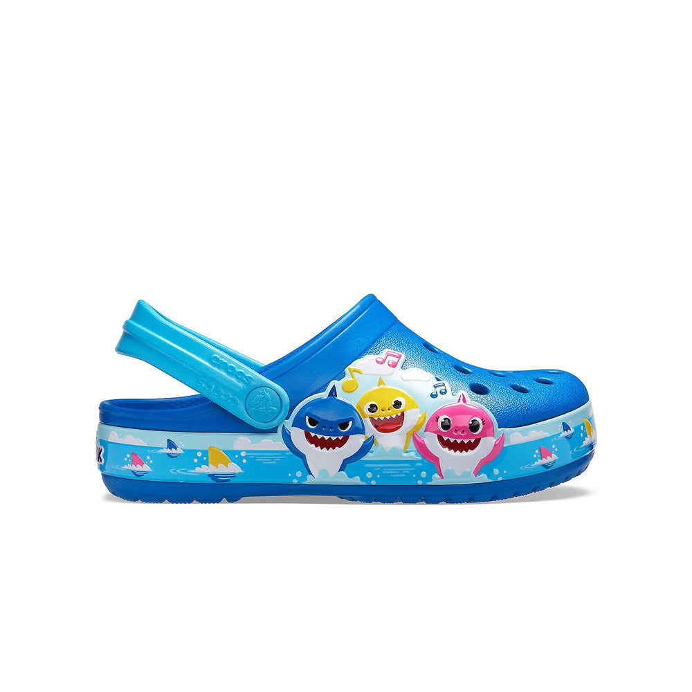 Giày Clog Trẻ Em Crocs Toddler Baby Shark Band Fun Lab - Bright Cobalt