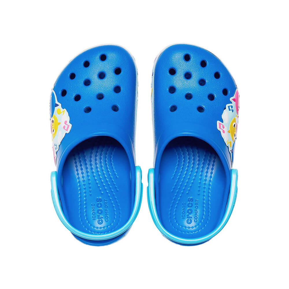 Giày Clog Trẻ Em Crocs Toddler Baby Shark Band Fun Lab - Bright Cobalt