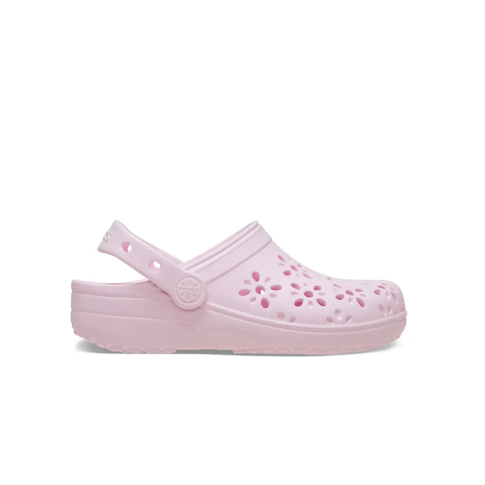 Giày Clog Trẻ Em Crocs Classic Floral Cutout - Pink Milk