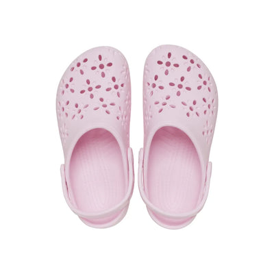 Giày Clog Trẻ Em Crocs Classic Floral Cutout - Pink Milk