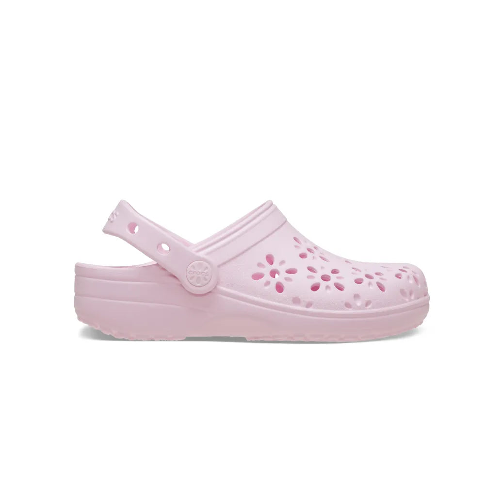 Giày Clog Trẻ Em Crocs Classic Floral Cutout - Pink Milk