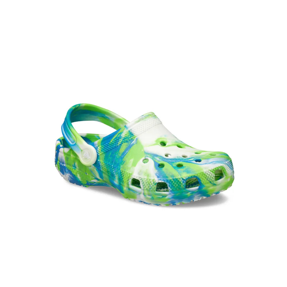 Giày Clog Trẻ Em Crocs Classic Glow Marbled - Prep Blue