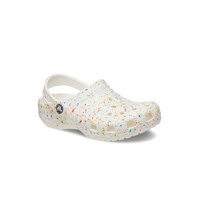 Giày Clog Trẻ Em Crocs Classic Paint Splatter - White