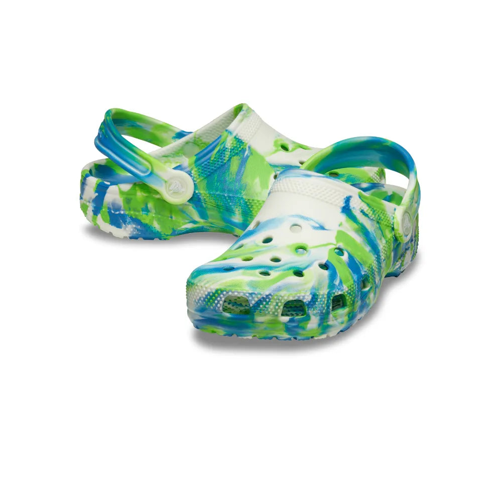 Giày Clog Trẻ Em Crocs Toddler Classic Glow Marbled - Prep Blue