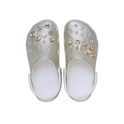 Giày Clog Unisex Crocs Classic Glitter Embellished - Silver