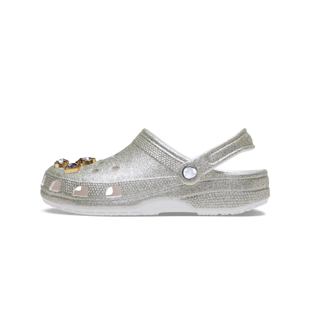 Giày Clog Unisex Crocs Classic Glitter Embellished - Silver