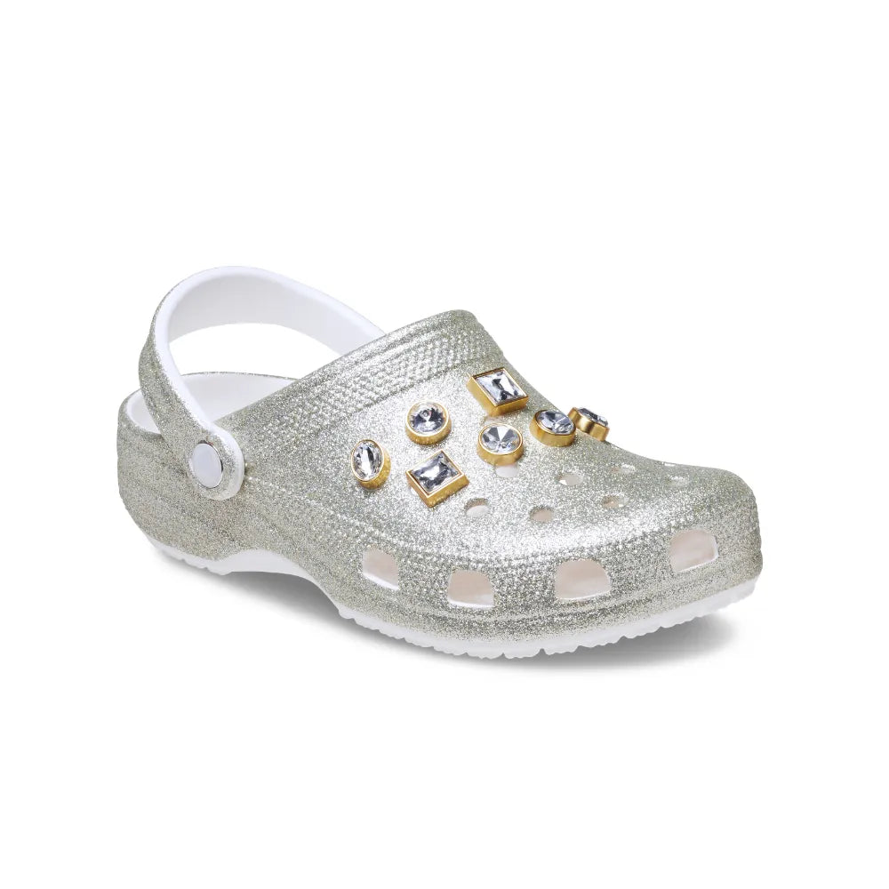 Giày Clog Unisex Crocs Classic Glitter Embellished - Silver