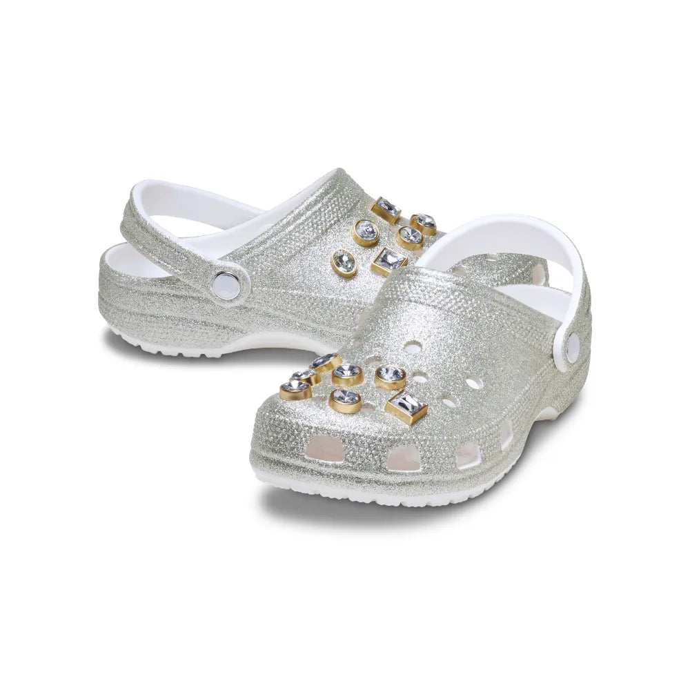 Giày Clog Unisex Crocs Classic Glitter Embellished - Silver