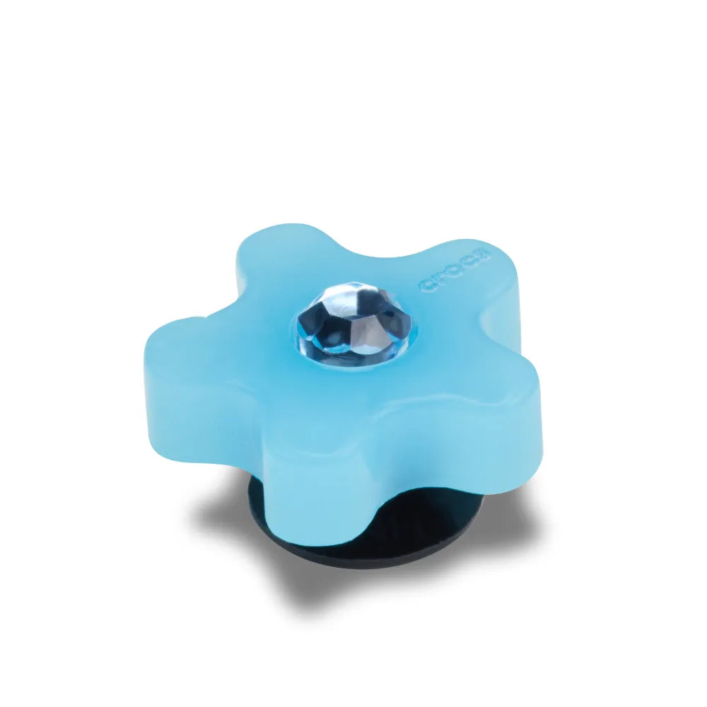 Jibbitz™ Charm Blue Acrylic Flower with Gem