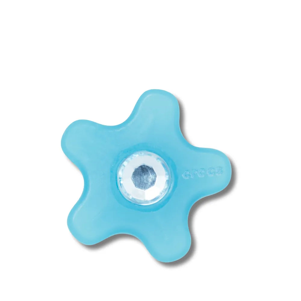 Jibbitz™ Charm Blue Acrylic Flower with Gem