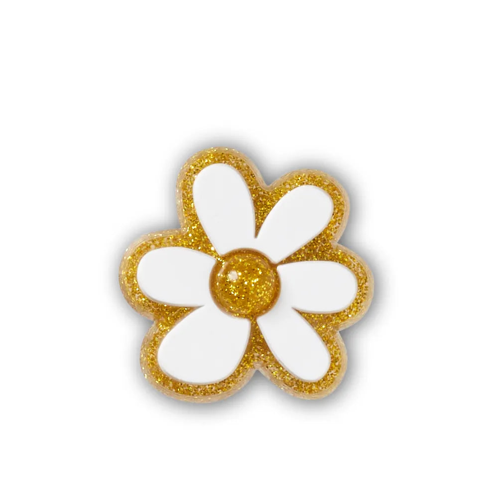 Jibbitz™ Charm Gold And White Floral