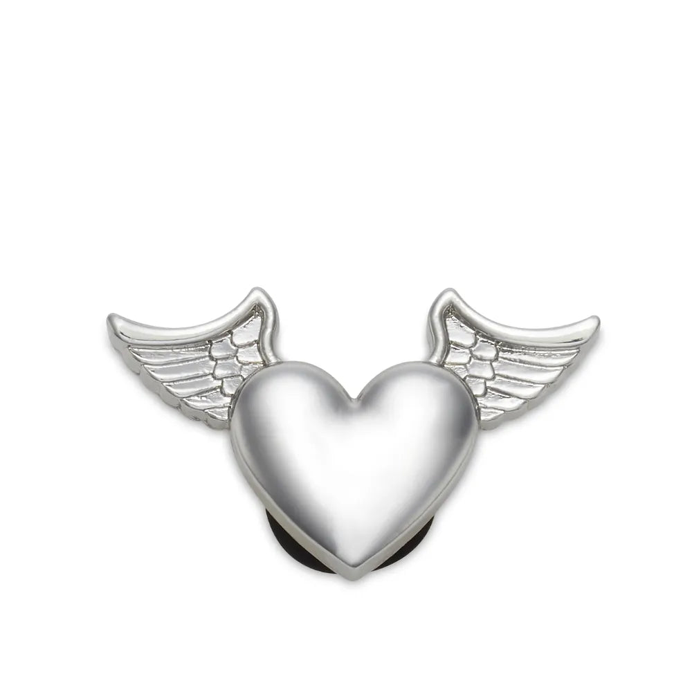 Jibbitz™ Charm Silver Metal Heart And Wings