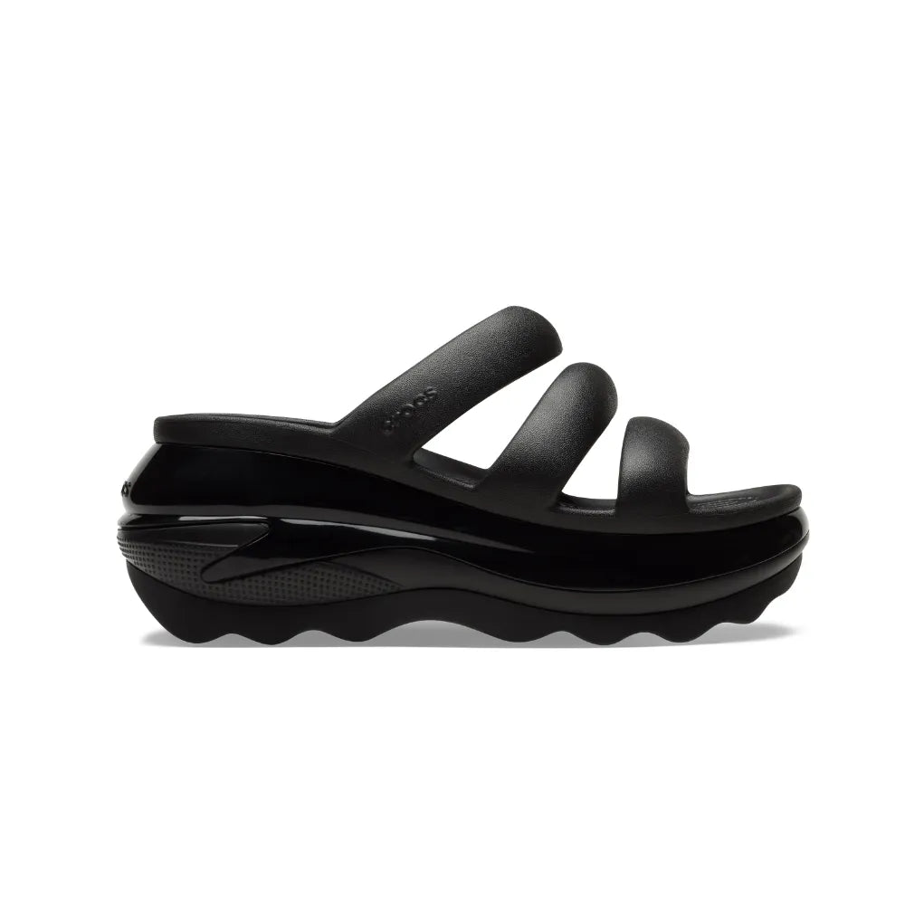 Dép quai ngang Unisex Crocs Mega Crush Triple Strap - Black