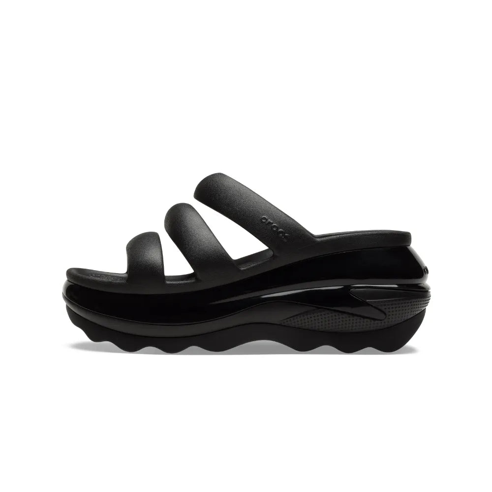 Dép quai ngang Unisex Crocs Mega Crush Triple Strap - Black