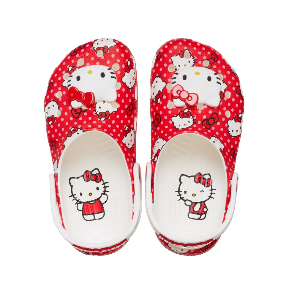 Giày Clog Trẻ Em Crocs Classic Hello Kitty Red