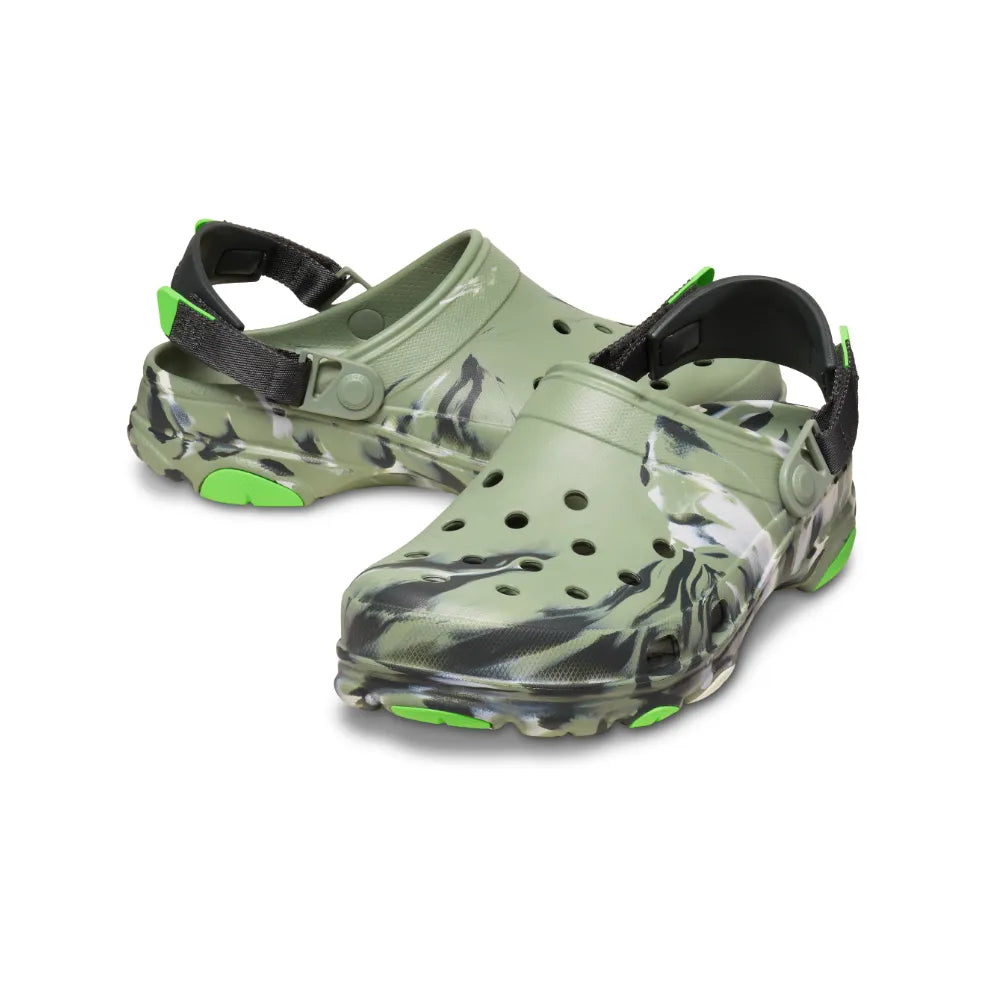 Unisex Crocs All-Terrain Marbled Classic Clog - Moss/Multi