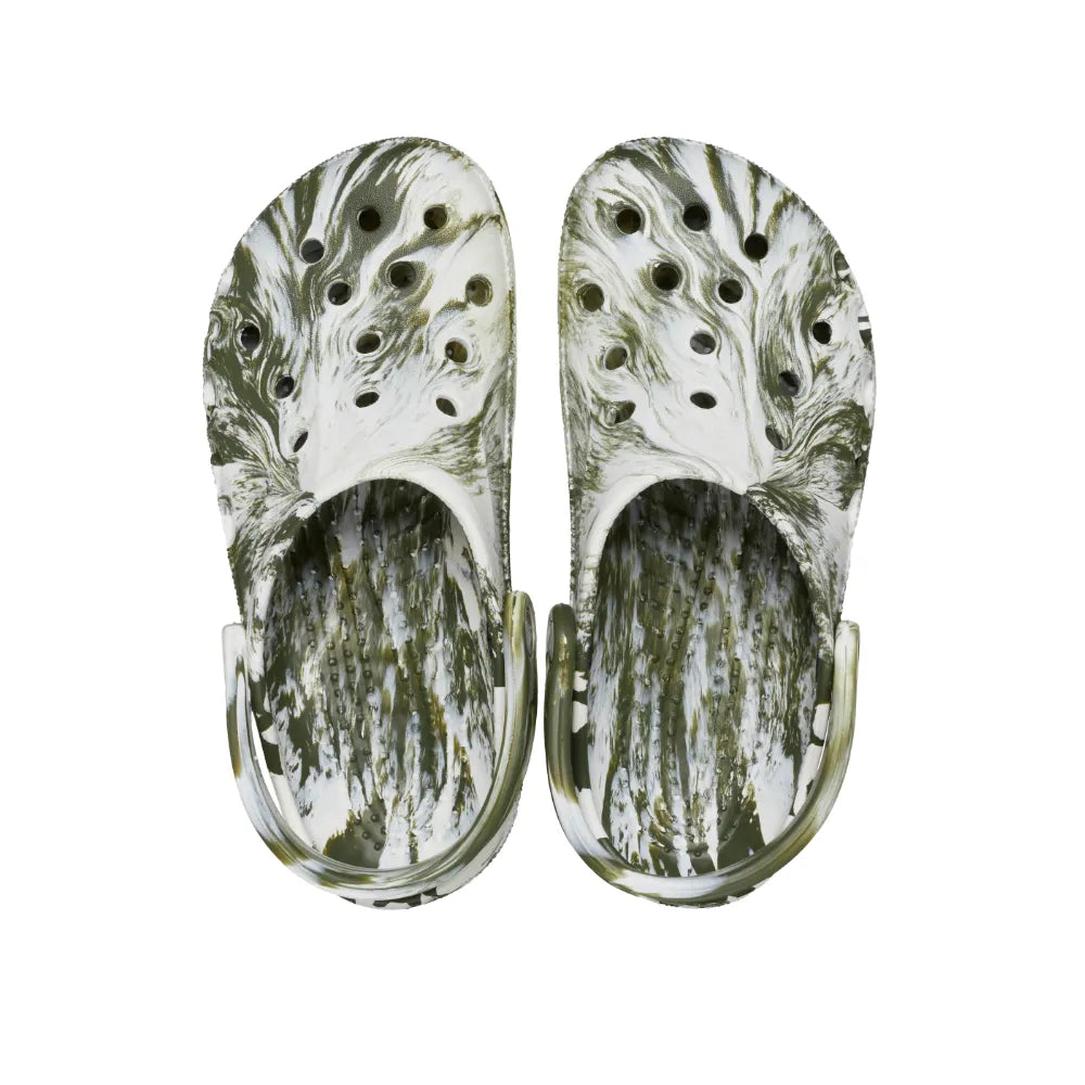 Unisex Crocs Marbled Baya Clog - Army Green