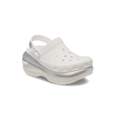 Giày Clog Unisex Crocs Mega Crush Metallic - White