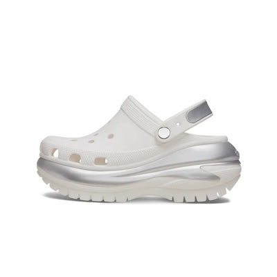 Unisex Crocs Mega Crush Metallic Clog - White