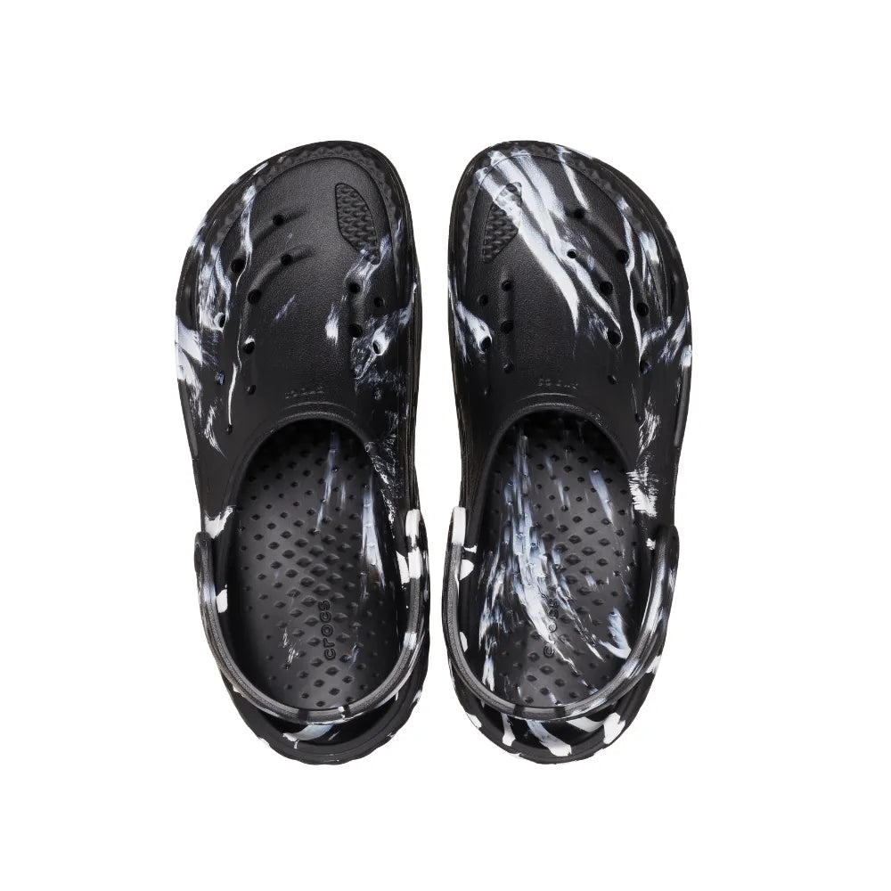 Unisex Crocs Off Grid Marbled Clog - Black/white