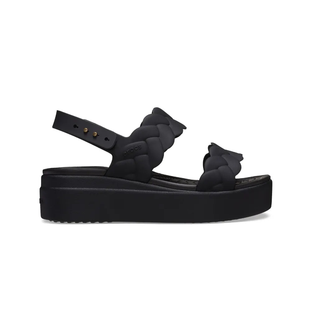 Women's Crocs Brooklyn Upper Low Wedge - Black/Black