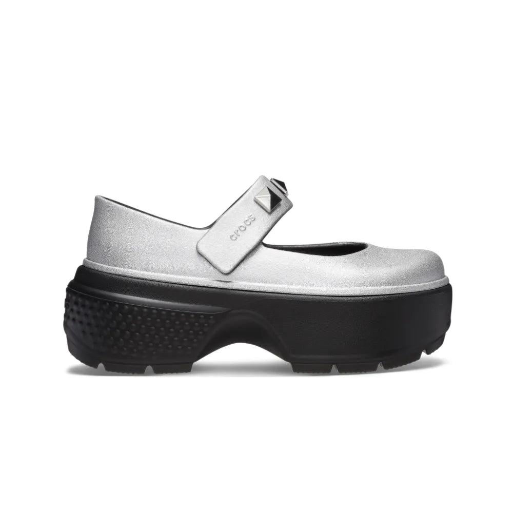 Giày Thời Trang Unisex Crocs Stomp Metallic Mary Jane - Silver