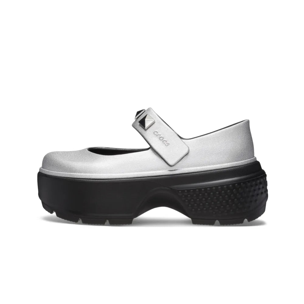 Giày Thời Trang Unisex Crocs Stomp Metallic Mary Jane - Silver