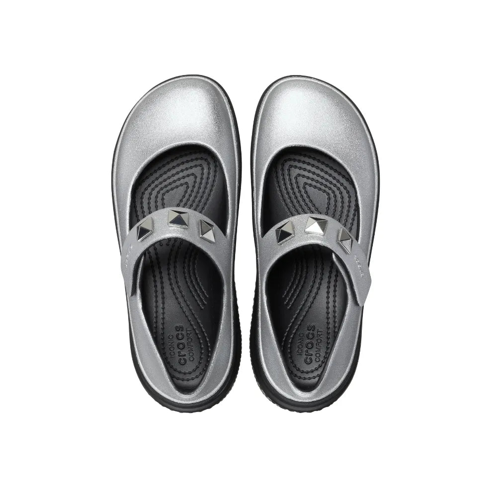 Giày Thời Trang Unisex Crocs Stomp Metallic Mary Jane - Silver