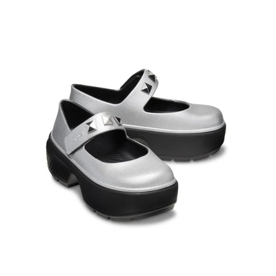 Giày Thời Trang Unisex Crocs Stomp Metallic Mary Jane - Silver