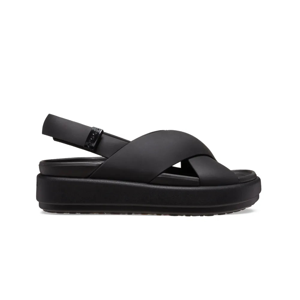 Xăng Đan Nữ Crocs Brooklyn Luxe Cross Strap - Black