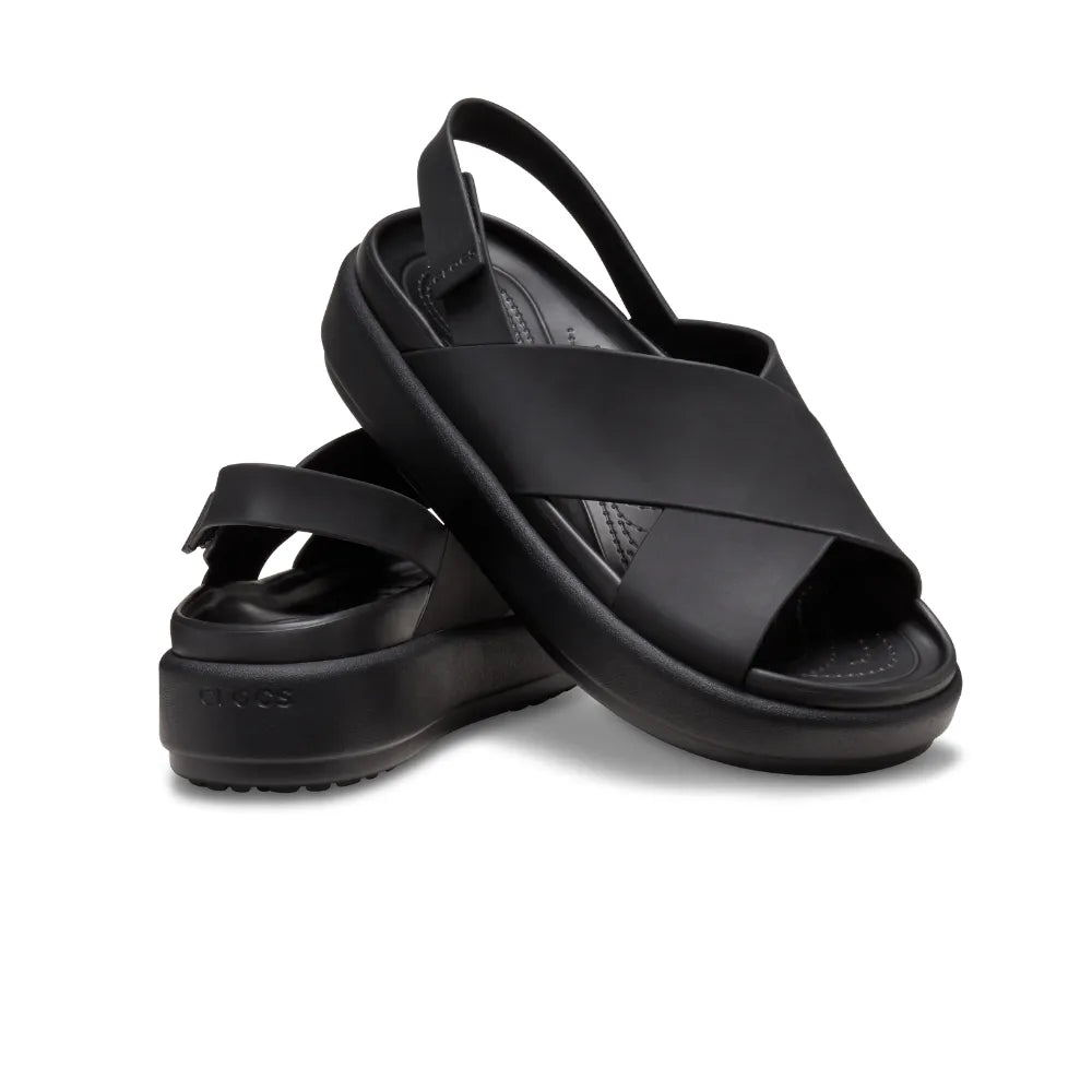 Xăng Đan Nữ Crocs Brooklyn Luxe Cross Strap - Black