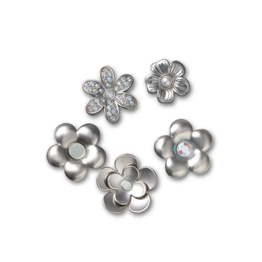 Jibbitz™ Charm Monochrome Silver Flowers 5