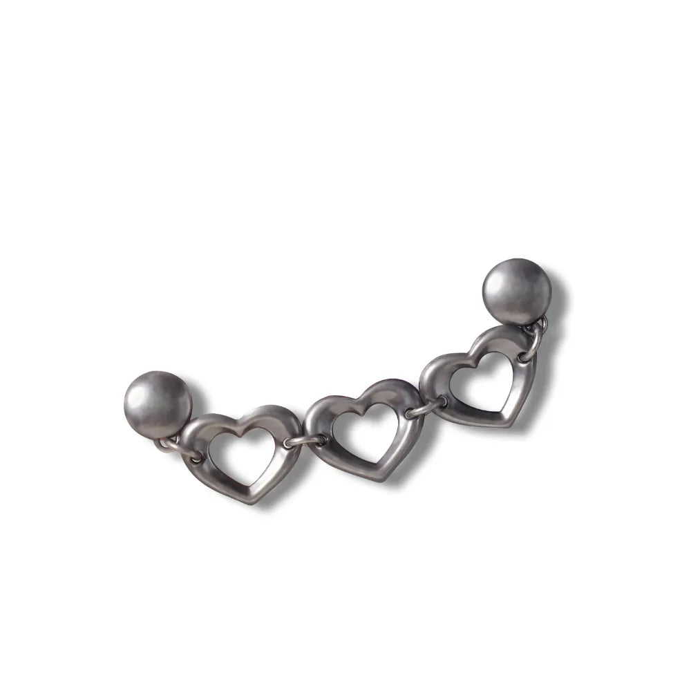 Jibbitz™ Charm Silver Triple Heart Chain